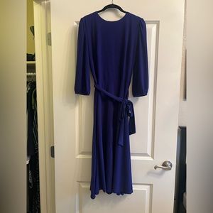 Purple-blue tea length dress